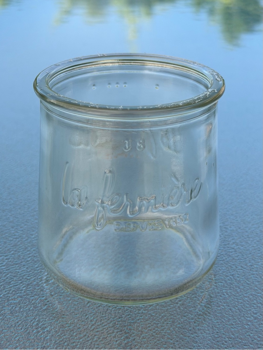 La Fermière Clear Embossed Glass Jar